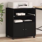 vidaXL Printerkastje met wielen 60x48x74 cm zwart, Computers en Software, Printers, Verzenden, Nieuw