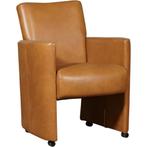 Leren eetkamerstoel Elegant - Granada Sahara (cognac) - Met, Huis en Inrichting, Stoelen, Leren eetkamerstoel Elegant - Granada Sahara (cognac) - Met handgreep RVS past perfect in uw interieur als u woonstijl: Eigentijds, Modern is.