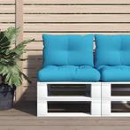 vidaXL Palletkussens 2 st stof lichtblauw, Huis en Inrichting, Woonaccessoires | Kussens, Verzenden, Nieuw, Blauw