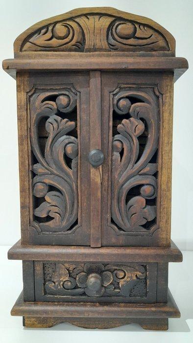 Sieradendoos - Spiegel - Hout, Antiek en Kunst, Curiosa en Brocante