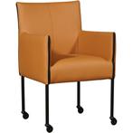 Set van 6 Leren eetkamerstoelen More - Toledo Sabbia, Ophalen of Verzenden, Nieuw, Leer