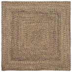 vidaXL Tapijt Naturel en zwart 160 x 160 cm Jute, Verzenden, Nieuw, Bruin