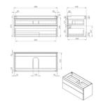 Badkamermeubel Best Design Beauty 2 Laden Greeploos 100 cm, Huis en Inrichting, Ophalen of Verzenden, Nieuw