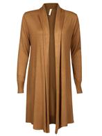 Vest Openvallend Camel, dames lang vest bruin|camel, Kleding | Dames, Truien en Vesten, Verzenden, Nieuw