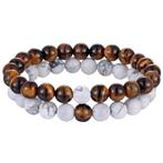 Fako Bijoux® - Dubbele Kralen Armband - 8mm - Natuursteen, Verzenden, Nieuw