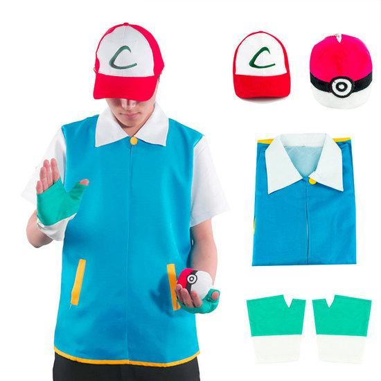 Pokemon Ash Ketchum Trainer Kostuum Jas Bal Pet handschoen, Kleding | Heren, Riemen en Ceinturen, Verzenden