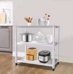 3-laags RVS Keukenrek – Stevig Vrijstaand Opbergrek 80×80×40, Huis en Inrichting, Kasten | Buffetkasten, Verzenden, Nieuw