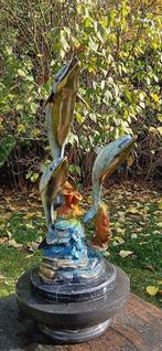 sculptuur, xxl geemaileerd bronzen stateu zwemmende