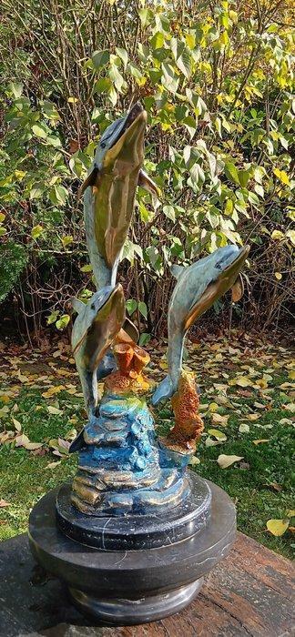 sculptuur, xxl geemaileerd bronzen stateu zwemmende, Antiek en Kunst, Kunst | Designobjecten