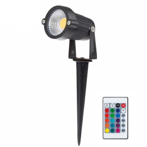 LED Prikspot met grondpen 6W RGB met afstandsbediening, Huis en Inrichting, Lampen | Overige, Nieuw, Ophalen of Verzenden