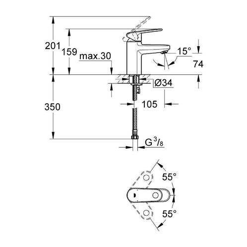 Grohe Europlus Wastafelkraan Met Uittrekbare Uitloop Chroom, Doe-het-zelf en Verbouw, Sanitair, Ophalen of Verzenden