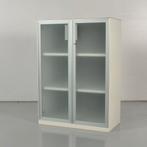 Klapdeurkast Officenow - Wit - Tempered glass - 87 x 91 x 45, Ophalen of Verzenden, Nieuw