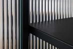 Modern dressoir AMSTERDAM 105cm Zwart Goud Geruite Glazen, Ophalen of Verzenden, Nieuw