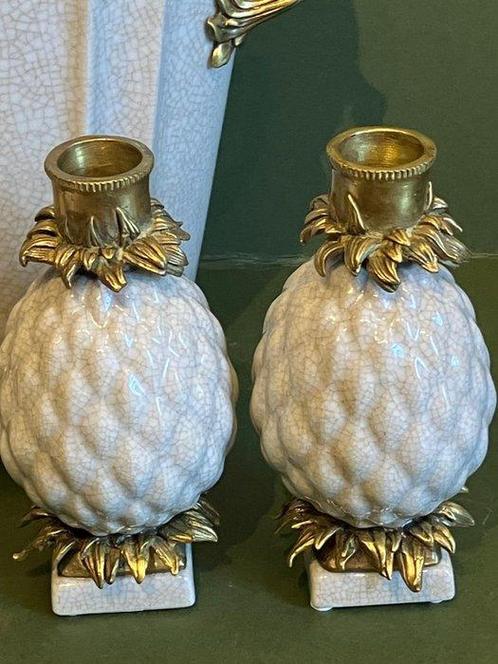 G&C Interiors - Vaas (4) - Brons, Porselein - Set decoratie, Antiek en Kunst, Curiosa en Brocante