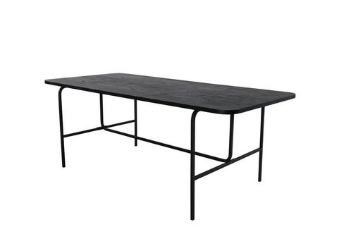 Eettafel - Alvora - 90x200 cm - Zwart - Jörn, Huis en Inrichting, Tafels | Eettafels, Nieuw, Verzenden