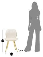 PARIS STOEL SPACE CRÈME/GOUD SET 2 PZ CM 46X58X77, Ophalen of Verzenden, Nieuw
