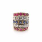Ring - 18 karaat Geel goud - 2.50ct. tw. Gemengde edelstenen, Sieraden, Tassen en Uiterlijk, Ringen, Nieuw
