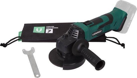 2dekans | VONROC Accu Haakse Slijper – VPower 20V – Ø115MM –, Doe-het-zelf en Verbouw, Gereedschap | Slijpmachines, Zo goed als nieuw
