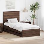 vidaXL Bedframe met lade Bruin Eiken 90 x 200 cm, Verzenden, Nieuw, Bruin, Hout