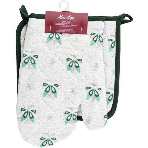 Miss Lucy Camelia ovenhandschoen en pan lap set van 2 stuks, Huis en Inrichting, Keuken | Textiel, Ophalen of Verzenden