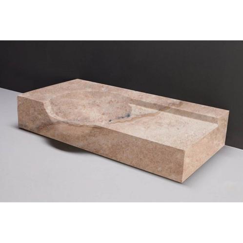 Wastafel Forzalaqua Laguna Travertin Gezoet 80x40x12 cm, Doe-het-zelf en Verbouw, Sanitair, Overige typen, Nieuw, Ophalen of Verzenden
