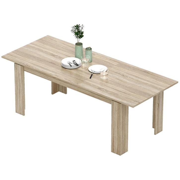TRUUSK Uitschuifbare Eettafel - Van 180 naar 260 cm - Voor 6, Huis en Inrichting, Tafels | Eettafels, Nieuw, Verzenden