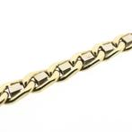 Gouden lange gourmetschakel ketting, Ophalen of Verzenden, Gebruikt, Overige kleuren, Goud