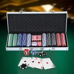 TRUUSK Pokerset 500 Pokerchips - 2x Pak Kaarten - 5x Dobbels, Sport en Fitness, Biljarten en Poolen, Verzenden, Nieuw