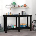 vidaXL werkbank 140x50x80 cm massief grenenhout zwart, Doe-het-zelf en Verbouw, Werkbanken, Verzenden, Nieuw