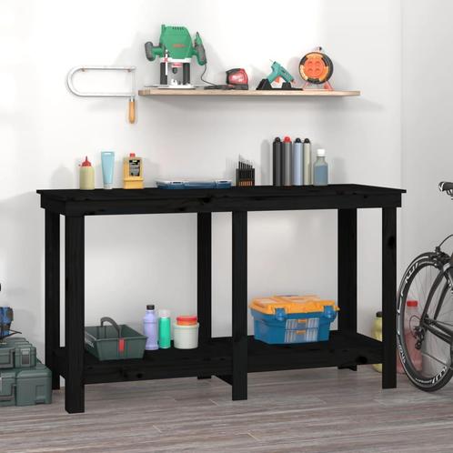 vidaXL werkbank 140x50x80 cm massief grenenhout zwart, Doe-het-zelf en Verbouw, Werkbanken, Nieuw, Verzenden