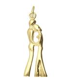 Gouden Danspaar Art Deco ketting hanger, Sieraden, Tassen en Uiterlijk, Verzenden, Nieuw
