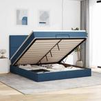 vidaXL Ottoman bed met matras en LEDs 180x200cm stof blauw, Eenpersoons, Nieuw, 80 cm, 200 cm