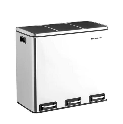 Nieuwe Pedaalemmer met Afvalscheiding – 3-vaks Prullenbak, Huis en Inrichting, Woonaccessoires | Prullenbakken, Nieuw, Met pedaal