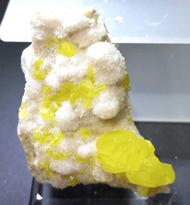 zwavel Inheems kwarts, sfaleriet, Celestien, zwavel,, Verzamelen, Mineralen en Fossielen