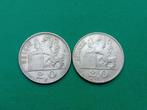 België. Boudewijn I. 2x 20 Francs 1954 ( Dutch and French