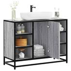 vidaXL Wastafelkast 80x33x60 cm bewerkt hout grijs sonoma, Huis en Inrichting, Badkamer | Badkamermeubels, Verzenden, Nieuw, Minder dan 100 cm