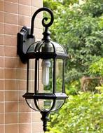 Retro Wandlamp Buiten – Antiek Metaal en Glas, E27 Fitting, Verzenden, Nieuw