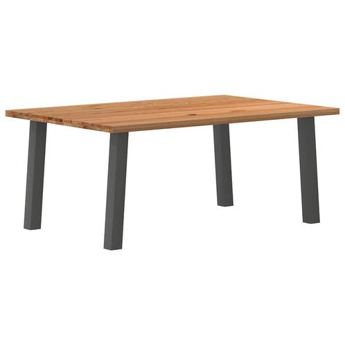 vidaXL Eettafel rechthoekig 180x120x74 cm massief eikenhout, Huis en Inrichting, Tafels | Eettafels, Nieuw, Verzenden