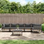 vidaXL 7-delige Loungeset met kussens poly rattan, Verzenden, Nieuw, Rotan, Loungeset