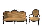 Bank (2) - Hout - Victoriaans bank en stoel