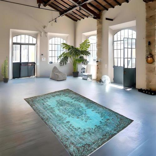 Turkoois vintage - Vloerkleed - 297 cm - 185 cm - met, Huis en Inrichting, Stoffering | Tapijten en Kleden