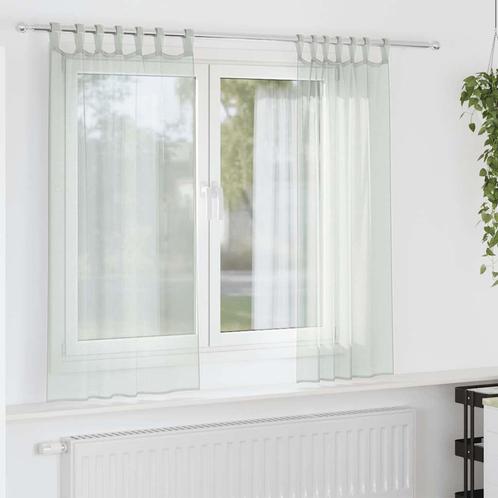 vidaXL Gordijnen voile met roedezakken 2 st lichtgrijs, Huis en Inrichting, Stoffering | Gordijnen en Lamellen, Grijs, Nieuw, Verzenden