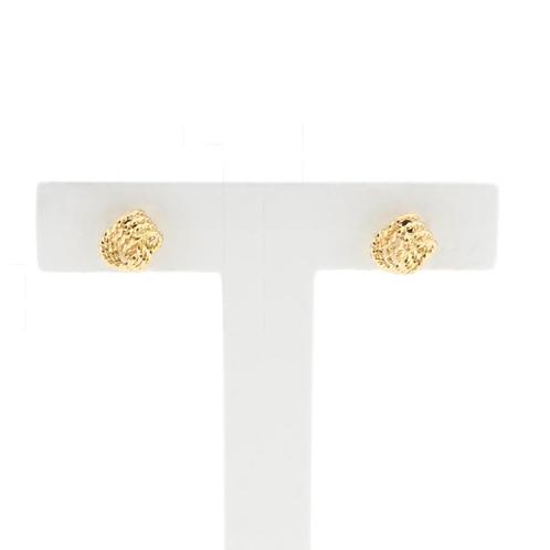 Gouden gedraaide oorstekers als knoop (subtiele oorstekers), Sieraden, Tassen en Uiterlijk, Oorbellen, Overige kleuren, Gebruikt
