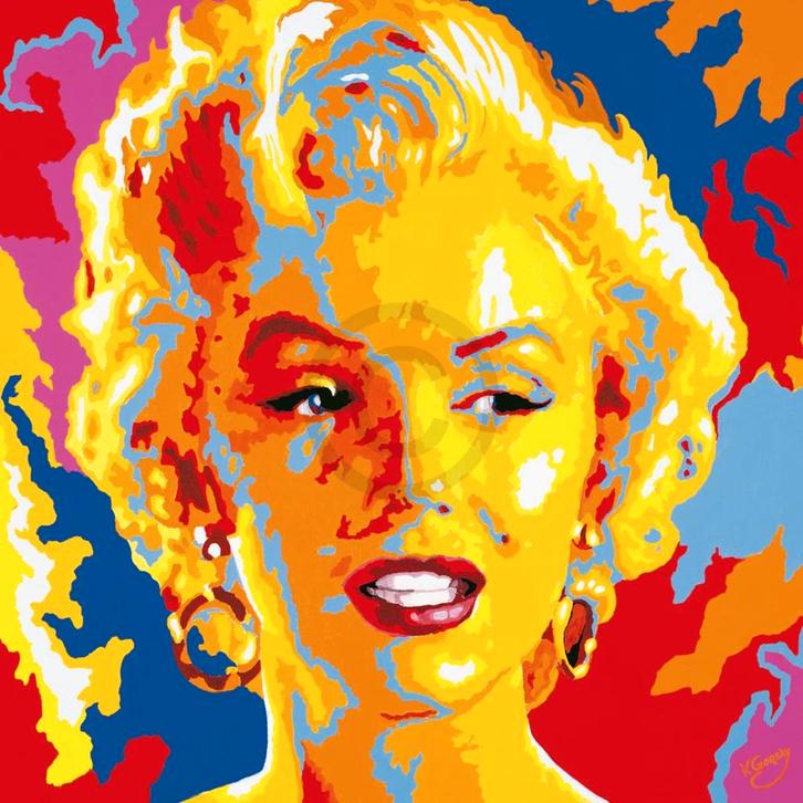 Kunstdruk Vladimir Gorsky - Marilyn Monroe 85x85cm, Huis en Inrichting, Woonaccessoires | Schilderijen, Tekeningen en Foto's, Nieuw