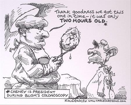 Pentekening Amerika - Bush coloscopie (lijst optie), Antiek en Kunst, Kunst | Tekeningen en Foto's, Verzenden