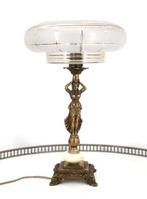 Lampe de table Art Déco statue de femme - Tafellamp - Glas,