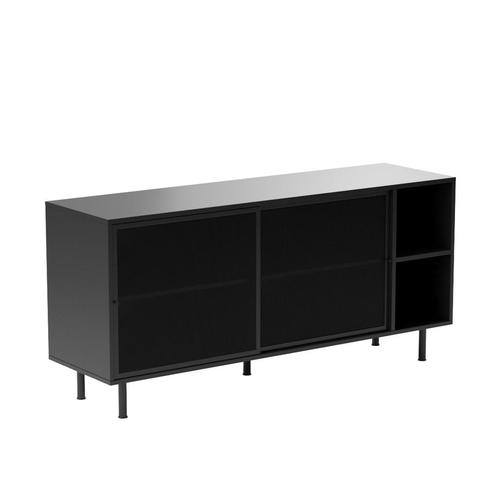 *WOONWINKEL* Dressoir Met Schuifdeuren Zwart Metaal, Huis en Inrichting, Kasten | Dressoirs, Nieuw, Verzenden