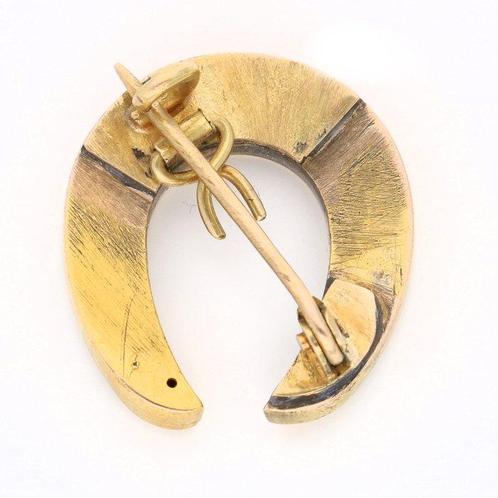 Broche - 18 karaat Geel goud Diamant (Natuurlijk) - Saffier, Sieraden, Tassen en Uiterlijk, Antieke sieraden