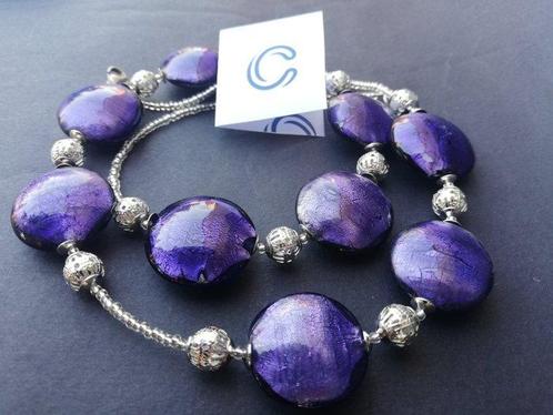 Zilver, Murano - Halsketting, Antiek en Kunst, Antiek | Glas en Kristal