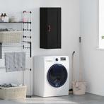 vidaXL Wandkast Zwart Eiken 34,5 x 34 x 90 cm Bewerkt hout, Minder dan 50 cm, Verzenden, Nieuw, Minder dan 100 cm